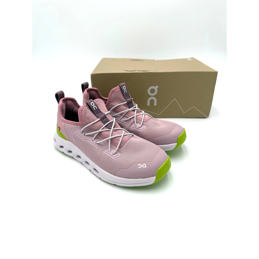 On Running Kid's Cloudleap Sneakers - Mauve/Kiwi - kid's size 2.5